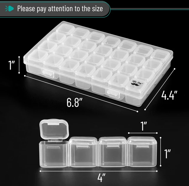 Alt view image 2 of 6 - Mr. Pen Bead Storage Containers 28 Grids 2 Pack Clear White