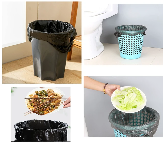 Alt view image 5 of 7 - 4 Gallon Bathroom Trash Bags with Handles, 5 Rolls 100 Counts, Black for Office and Bathroom Wastebasket