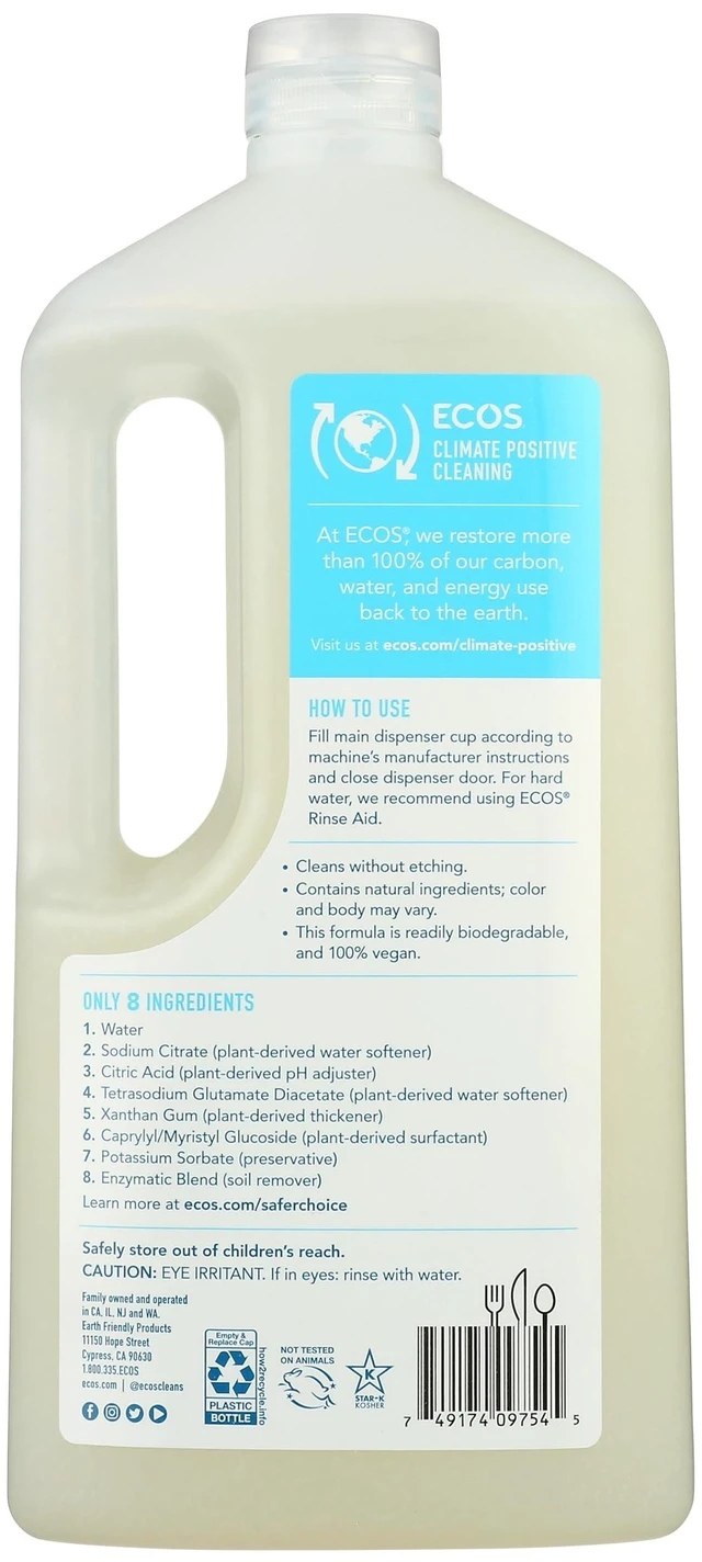 Alt view image 4 of 7 - ECOS Free and Clear Automatic Dishwasher Gel, 40 fl oz