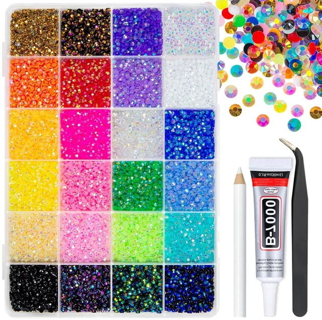 Main image of qiipii 24 Color Bedazzler Kit - 3mm Jelly AB Resin Rhinestones