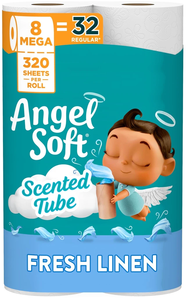 Main image of Angel Soft 2-Ply Toilet Paper, Fresh Linen Scent, 8 Mega Rolls