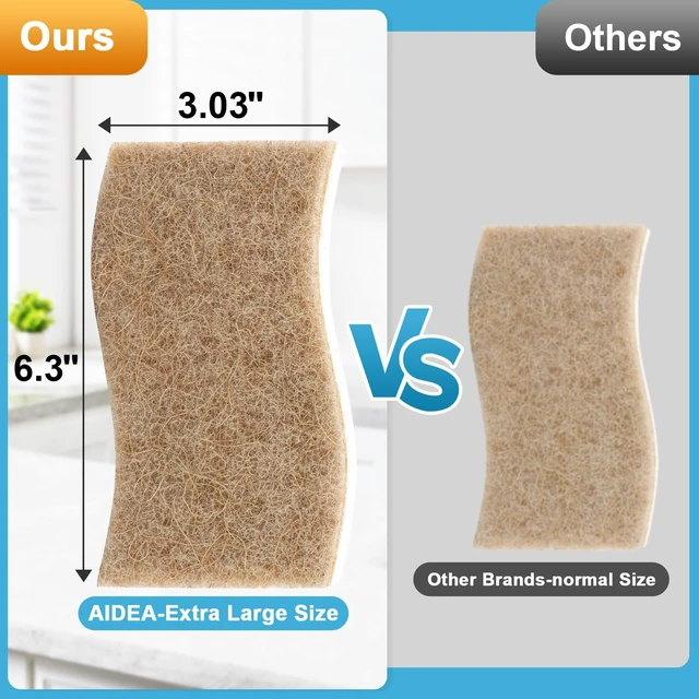 Alt view image 5 of 6 - AIDEA XL Sponges 6Count, Non-Scratch Scrub Sponge for Dishes
