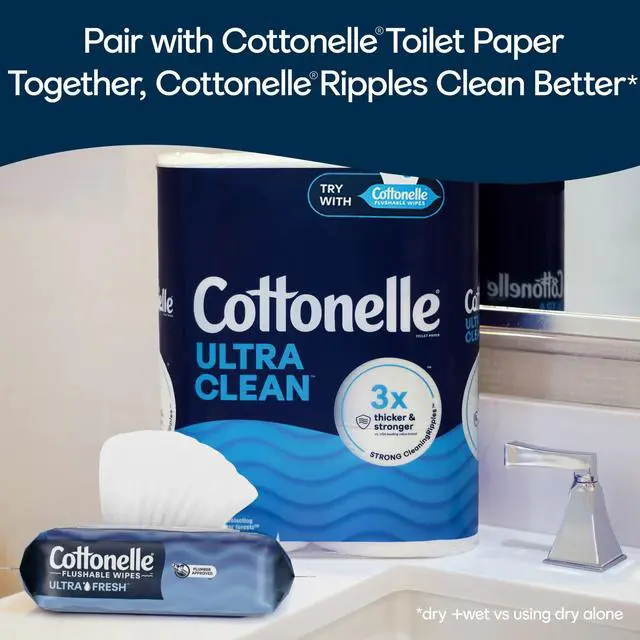 Alt view image 2 of 6 - Cottonelle Ultra Fresh Flushable Wet Wipes, 2 Flip-Top Packs
