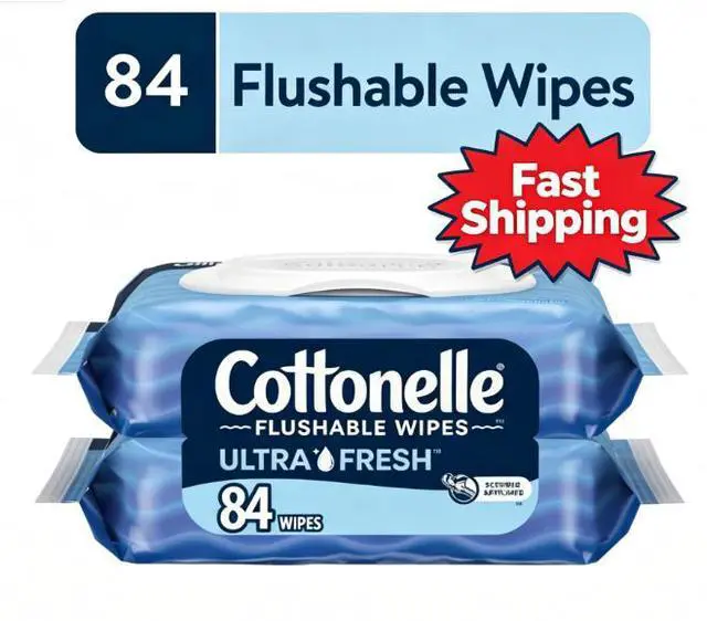 Main image of Cottonelle Ultra Fresh Flushable Wet Wipes, 2 Flip-Top Packs