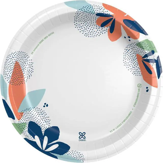 Alt view image 5 of 6 - Dixie Large Paper Plates, 10 Inch, 54 Count, 2X Stronger, Microwave-Safe, Soak-Proof, Cut Resistant, Disposable Plates For Everyday Breakfast, Lunch, & Dinner Meals