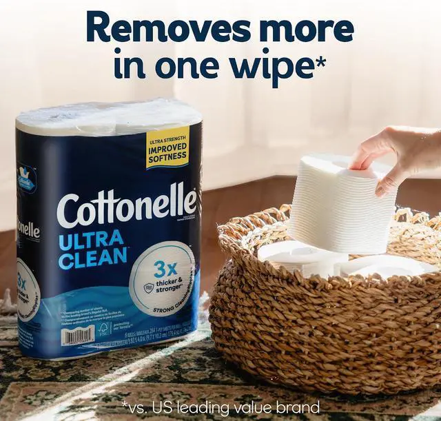 Alt view image 3 of 7 - Cottonelle Ultra Clean Toilet Paper, 4 Mega Rolls = 16 Regular Rolls, Packaging May Vary