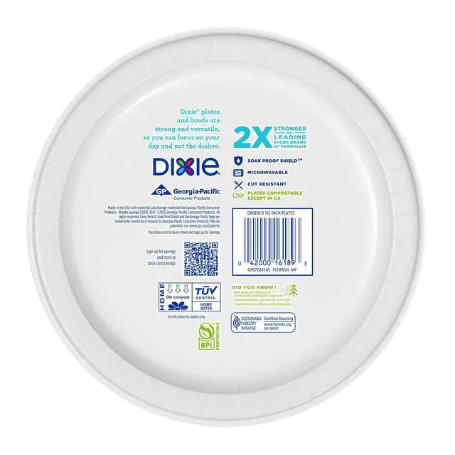 Alt view image 6 of 7 - Dixie Disposable Paper Plates, 8.5", Multi-Color, 50 Count