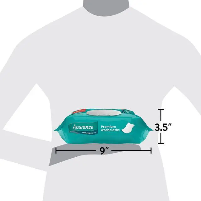 Alt view image 3 of 6 - Assurance Disposable and Pre-Moistened Premium Extra Large Washcloths for Adults, 96 Count
