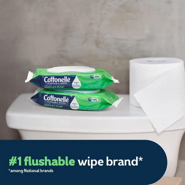 Alt view image 4 of 6 - Cottonelle Gentle Plus Flushable Wet Wipes, 4 Flip-Top Packs