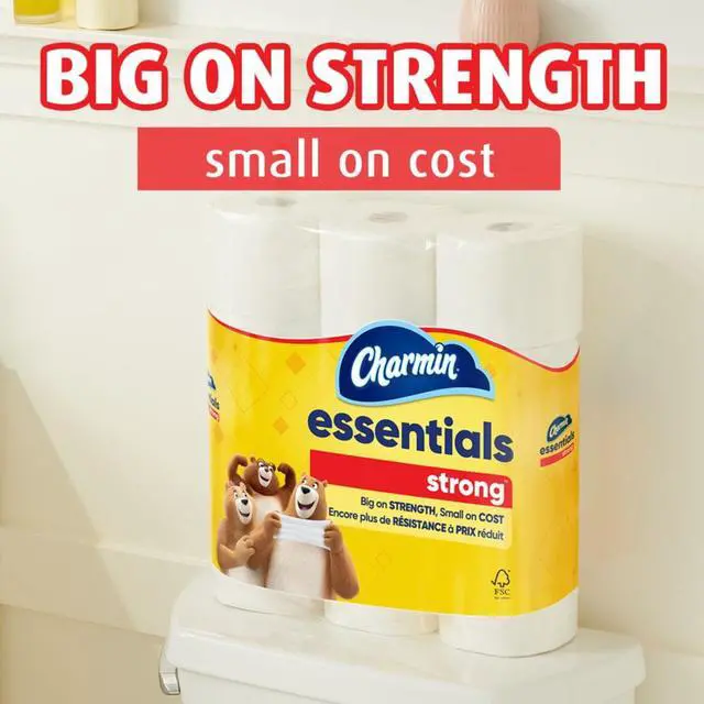 Alt view image 3 of 5 - Charmin Essentials Strong Toilet Paper 6 Mega Rolls, 429 Sheets Per Roll