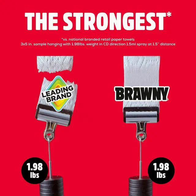 Alt view image 3 of 7 - Brawny Tear-A-Square 3-Ply Paper Towels, 2 Triple Rolls, 114 Sheets per Roll