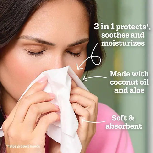 Alt view image 3 of 7 - Kleenex Lotion with Coconut Oil 3-Ply Cube Box Facial Tissues, 6 Pack (360 Total Tissues)