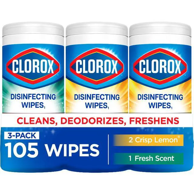 Alt view image 5 of 7 - Clorox Disinfecting Cleaning Wipes Variety Pack, Bleach Free, Fresh Scent and Crisp Lemon, 35 Count Each, Pack of 3