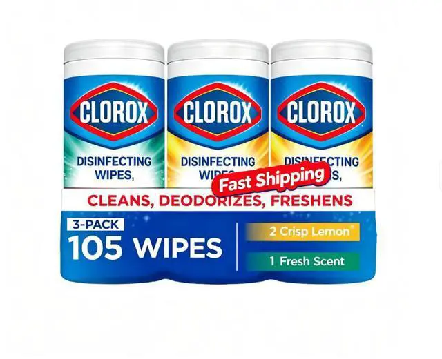 Main image of Clorox Disinfecting Cleaning Wipes Variety Pack, Bleach Free, Fresh Scent and Crisp Lemon, 35 Count Each, Pack of 3