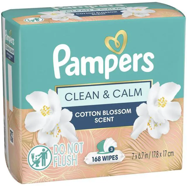 Alt view image 5 of 6 - Wipes, Clean & Calm, Cotton Blossom Scent, 168 Wipes Total (3X Pop-Top Packs)