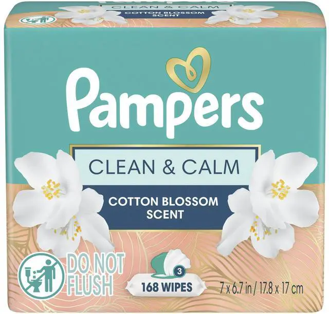 Alt view image 6 of 6 - Wipes, Clean & Calm, Cotton Blossom Scent, 168 Wipes Total (3X Pop-Top Packs)