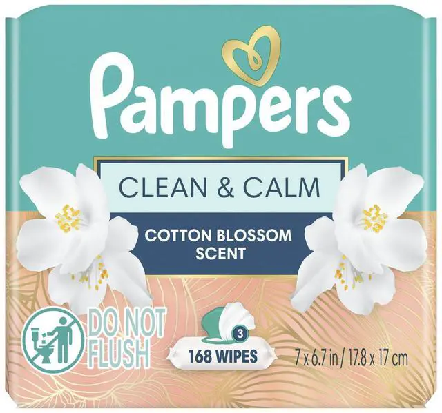 Alt view image 3 of 6 - Wipes, Clean & Calm, Cotton Blossom Scent, 168 Wipes Total (3X Pop-Top Packs)