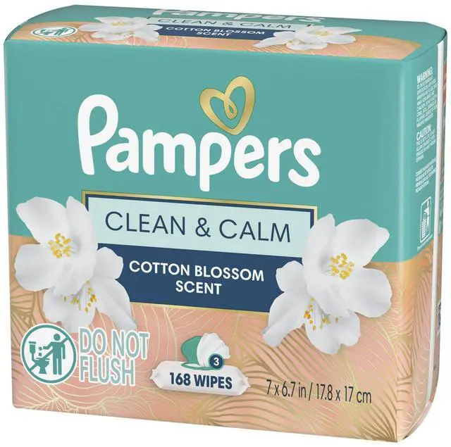 Alt view image 4 of 6 - Wipes, Clean & Calm, Cotton Blossom Scent, 168 Wipes Total (3X Pop-Top Packs)