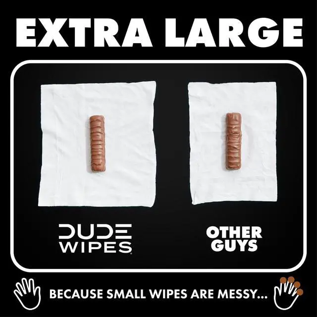 Alt view image 6 of 7 - DUDE Wipes Odor Destroyer Flushable Wipes, XL Wet Wipes, Deodorizing with Clean Scent, 48 Count, 2 Pack