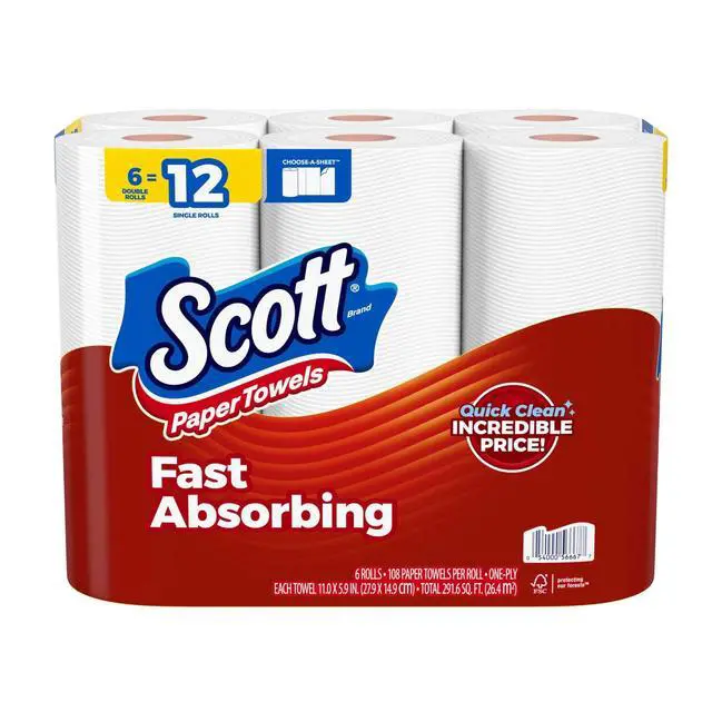 Alt view image 7 of 7 - Scott Paper Towels, Choose-A-Sheet, 6 Double Rolls