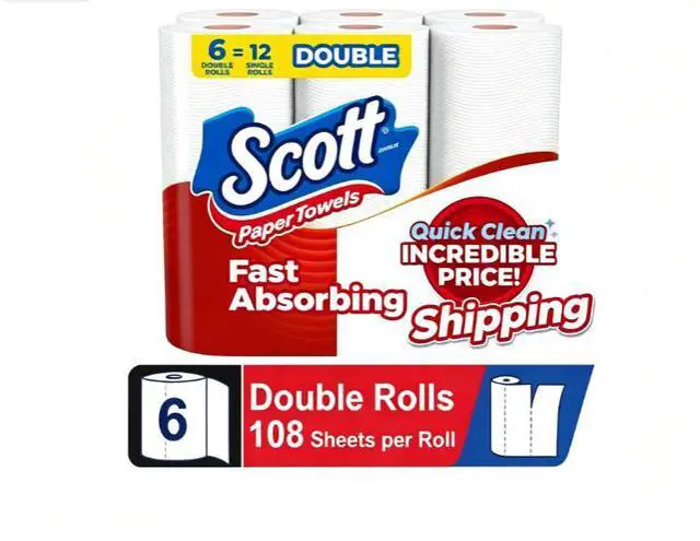 Main image of Scott Paper Towels, Choose-A-Sheet, 6 Double Rolls