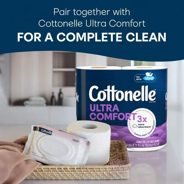 Alt view image 5 of 6 - Cottonelle Fragrance Free Flushable Wet Wipes, 2 Flip-Top Packs