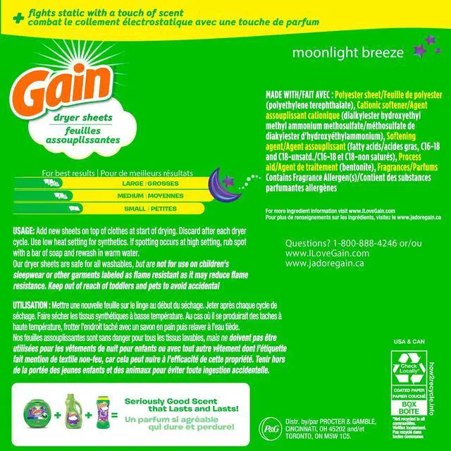 Alt view image 5 of 7 - Gain Dryer Sheets, Moonlight Breeze Scent, 120 Count