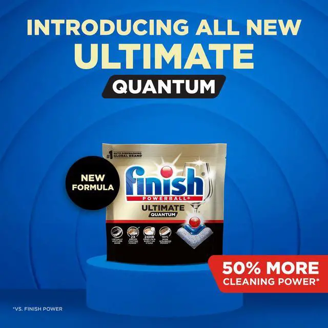 Alt view image 4 of 6 - Finish Ultimate Quantum Dishwasher Pods, Dishwasher Detergent Dish Soap, 50% More Cleaning Power, 11 Count