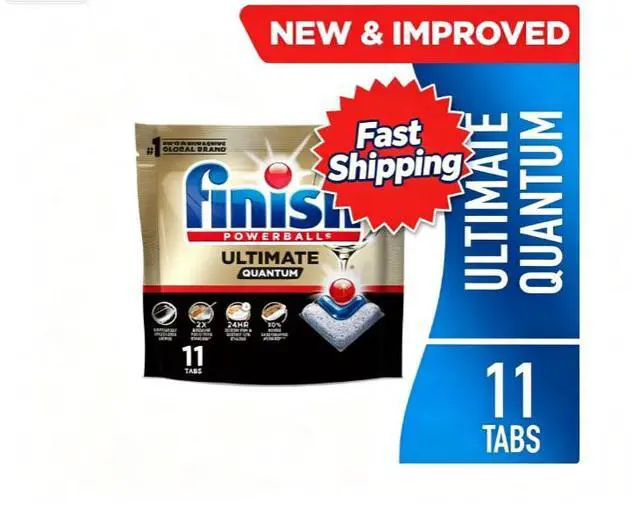 Main image of Finish Ultimate Quantum Dishwasher Pods, Dishwasher Detergent Dish Soap, 50% More Cleaning Power, 11 Count