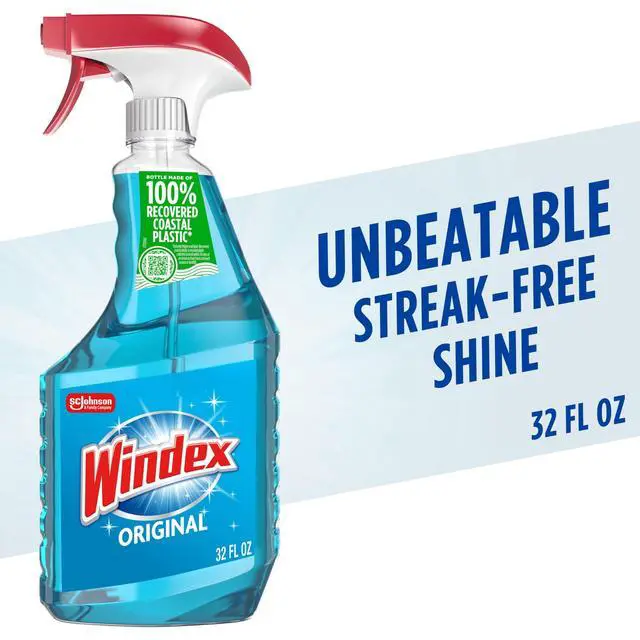 Alt view image 2 of 7 - (2 pack) Windex Glass, Window, and Mirror Cleaner, Original Blue, Spray Bottle, 32 fl oz.