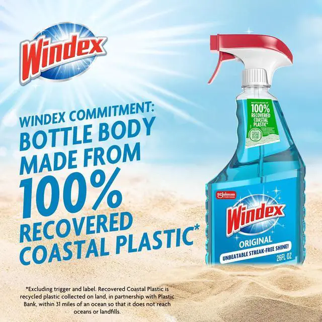 Alt view image 6 of 7 - (2 pack) Windex Glass, Window, and Mirror Cleaner, Original Blue, Spray Bottle, 32 fl oz.