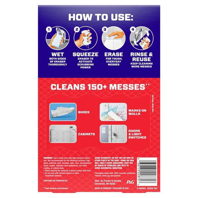 Alt view image 7 of 7 - Mr. Clean Magic Eraser Sponge, Cleaner, Whole Home Extra Durable, 5ct
