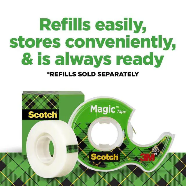 Alt view image 4 of 7 - Scotch Magic Tape Dispenser, Clear, ¾ in. x 325 in., 3 Dispensers