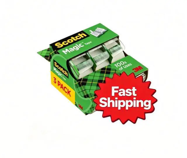 Main image of Scotch Magic Tape Dispenser, Clear, ¾ in. x 325 in., 3 Dispensers