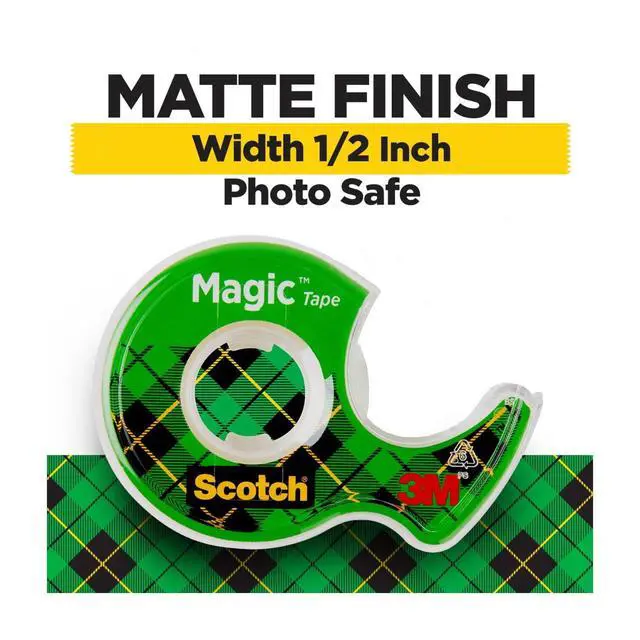 Alt view image 6 of 7 - (3 pack) Scotch Magic Tape Dispenser, Clear, 1/2 in. x 800 in., 1 Dispenser