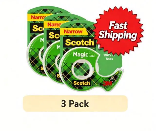 Main image of (3 pack) Scotch Magic Tape Dispenser, Clear, 1/2 in. x 800 in., 1 Dispenser