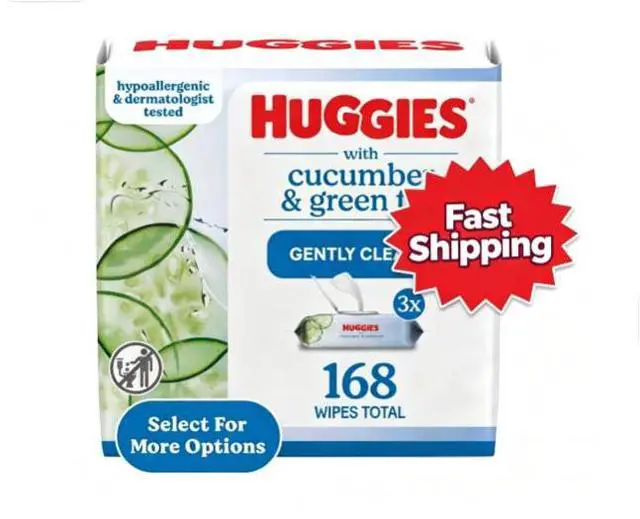 Main image of Scented Wipes with Cucumber & Green Tea, 3 Flip-Top Packs, 168 Total Count
