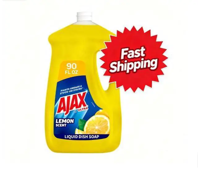 Main image of Ajax Ultra Liquid Dish Soap Lemon Scent, Super Degreaser, 90 fl oz Bottle