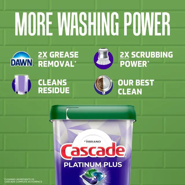 Alt view image 5 of 7 - Cascade Platinum Plus Dishwasher Pods, Dishwasher Detergent, Dish Detergent Soap, Lemon, 9 Count