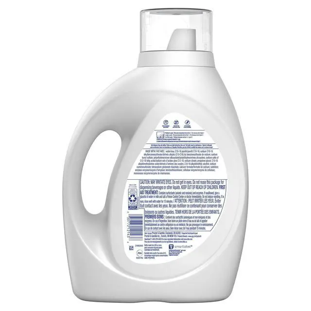 Alt view image 6 of 7 - Tide Free & Gentle Laundry Detergent Liquid for Sensitive Skin, Hypoallergenic, Unscented, 84 fl oz, 64 Loads