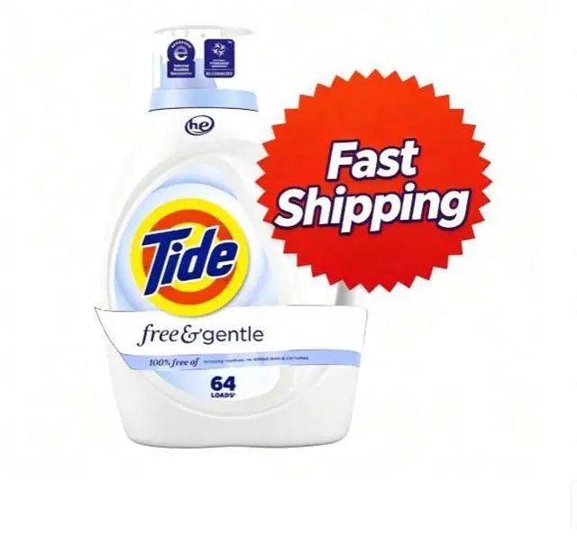 Main image of Tide Free & Gentle Laundry Detergent Liquid for Sensitive Skin, Hypoallergenic, Unscented, 84 fl oz, 64 Loads