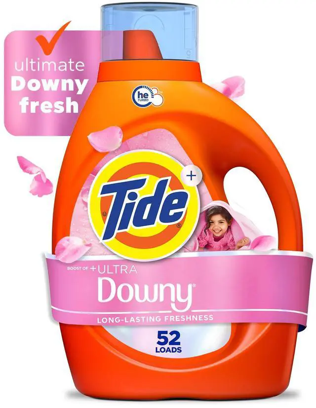 Main image of Tide Laundry Detergent Liquid Plus a Boost of Ultra Downy, April Fresh Scent, 73 fl oz, 52 Loads