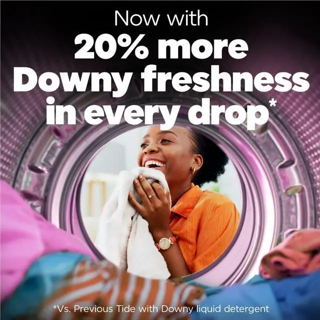 Alt view image 2 of 7 - Tide Laundry Detergent Liquid Plus a Boost of Ultra Downy, April Fresh Scent, 73 fl oz, 52 Loads