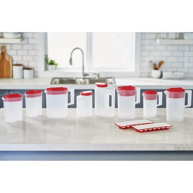 Alt view image 6 of 7 - Rubbermaid, Pitcher, Simply Pour Clear/Red Pitcher Plastic 1 gal, plastic, 1 gal, helpful for family beverage service, A Practical Choice for Everyday Beverage Serving