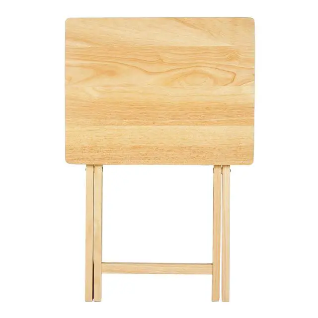 Alt view image 3 of 7 - Mainstays Rubberwood Folding TV Tray Table, Natural