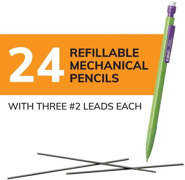 Alt view image 5 of 7 - BIC Xtra Strong Mechanical Pencils, No. 2, Back to School Supplies, 0.9 mm, 24-Count