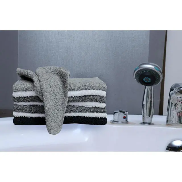 Alt view image 7 of 7 - Mainstays 18-Pack Washcloth Bundle, Grey Multi