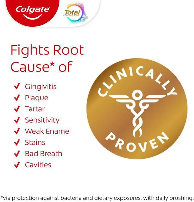 Alt view image 5 of 7 - Colgate Total Active Prevention Whitening Toothpaste, Mint, 2 Pack, 5.1 oz
