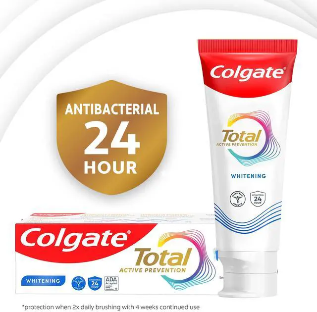 Alt view image 3 of 7 - Colgate Total Active Prevention Whitening Toothpaste, Mint, 2 Pack, 5.1 oz