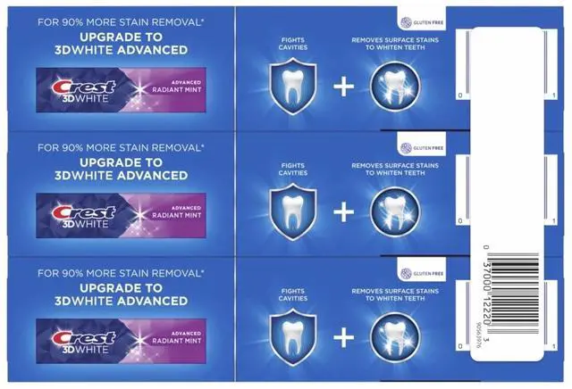 Alt view image 3 of 7 - Crest Plus Baking Soda & Peroxide Whitening Toothpaste, Fresh Mint, 5.7 oz, Pack of 3